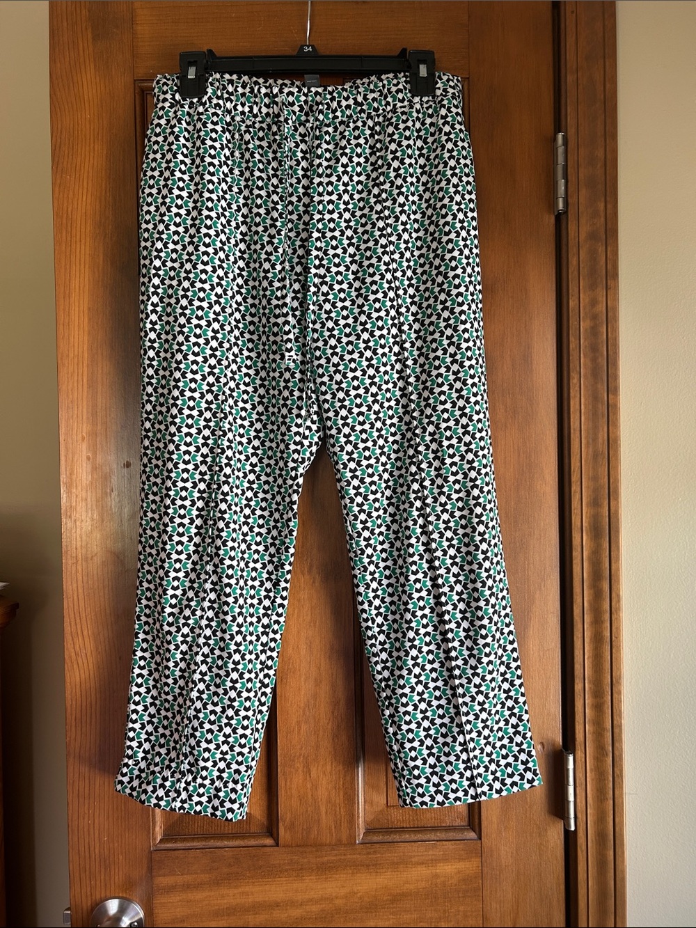 Women’s Printed Pull-On Dress Pants - Green/Black/White